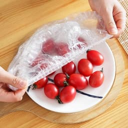 Màng bọc thực phẩm co giãn SET 100PCS túi , Màng PE an toàn cho thực phẩm có dây thun co dãn, Tái sử dụng nhiều lần 5