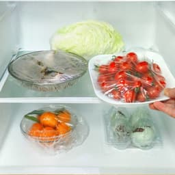 Màng bọc thực phẩm co giãn SET 100PCS túi , Màng PE an toàn cho thực phẩm có dây thun co dãn, Tái sử dụng nhiều lần 3