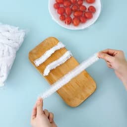 Màng bọc thực phẩm co giãn SET 100PCS túi , Màng PE an toàn cho thực phẩm có dây thun co dãn, Tái sử dụng nhiều lần 2