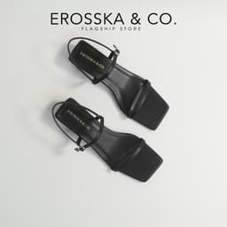 Erosska - Giày sandal cao gót nữ hở mũi quai mảnh gót vuông màu nâu cao 4cm - EM079 6