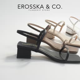 Erosska - Giày sandal cao gót nữ hở mũi quai mảnh gót vuông màu nâu cao 4cm - EM079 7