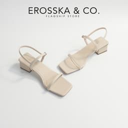 Erosska - Giày sandal cao gót nữ hở mũi quai mảnh gót vuông màu nâu cao 4cm - EM079 5