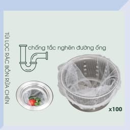 Bộ 100 Túi Lọc Rác Bồn Rửa Chén Bát JYoohome Túi Lưới Lọc Rác Rửa Bát Vải Tự Phân Huỷ Có Chun 3