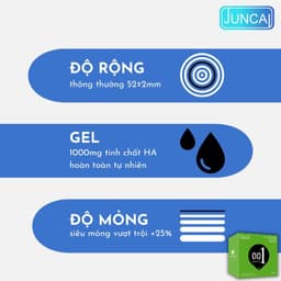 Bao cao su JUNCAI 001 Ultrathin Touch siêu mỏng, tăng cường lượng gel, chất lượng quốc tế Hộp 10c 7