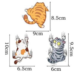 (SET 3 CON MÈO CÀO) Miếng dán xe Sticker chống nước mèo vui nhộn dán trang trí ô tô xe máy, cửa kính, bàn tủ tường... 4