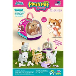 [Có pin] Đồ chơi chăm sóc thú cưng, lồng capybara, thỏ, mèo bông, chó bông biết đi kêu, vẫy đuôi kèm phụ kiện 8