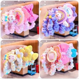 SET 5 dây chun buộc tóc Gấu Dâu dễ thương, màu sắc xinh xắn VINBEO 8