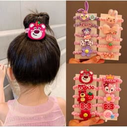 SET 5 dây chun buộc tóc Gấu Dâu dễ thương, màu sắc xinh xắn VINBEO 4