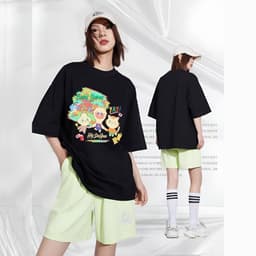 Áo thun tay lỡ HY KOREA Cừu Lama 1447 form rộng cotton 75 unisex 3