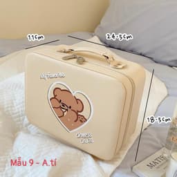 Túi cốp đựng đồ dùng mỹ phẩm hình thú cute có gương tiện lợi 7