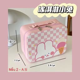 Túi cốp đựng đồ dùng mỹ phẩm hình thú cute có gương tiện lợi 8