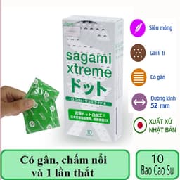 Bao cao su Sagami White Xtreme Box, bcs gân gai li ti Hộp 10c 3