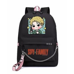 Balo thông minh đen in hình SPY x Family ver VUÔNG Gia Đình Điệp Viên anime chibi dễ thương cặp sách đi học 2