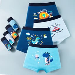 Combo 4 quần sịp đùi quần lót cho bé trai cotton thoáng mát hình ngộ nghĩnh dễ thương Cherikids 2