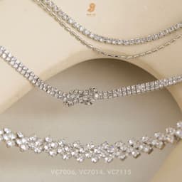 Dây Chuyền Nữ Đá Zircon Cz 5A Layer 2 Tầng Khối Nhỏ NHÀ CÚ Màu Bạc Phong Cách Hàn Quốc 7115 4