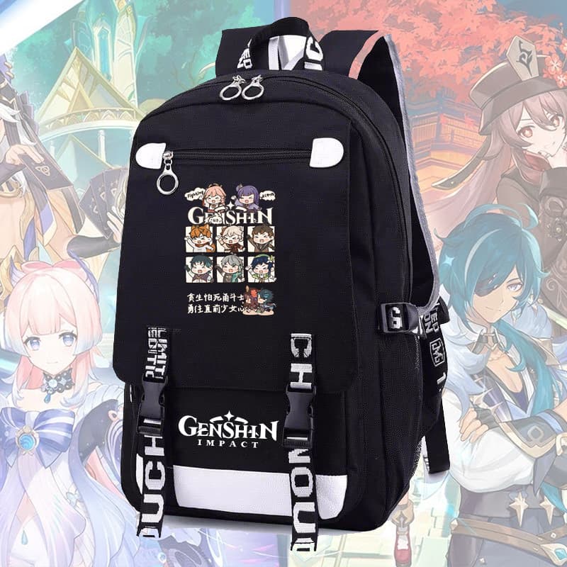 Balo nam nữ in hình GENSHIN IMPACT ver CỬA SỔ 2 game anime chibi cặp sách đi học tiện lợi thời trang