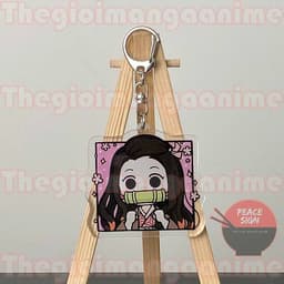 (mua 1 tặng 1) Móc khóa KIMETSU NO YAIBA ver VUÔNG Thanh Gươm Diệt Quỷ anime chibi quà tặng dễ thương Mica trong acrylic 9