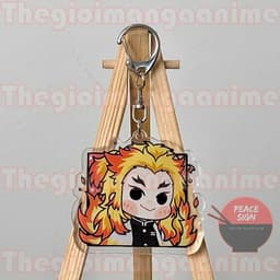 (mua 1 tặng 1) Móc khóa KIMETSU NO YAIBA ver VUÔNG Thanh Gươm Diệt Quỷ anime chibi quà tặng dễ thương Mica trong acrylic 4