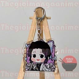 (mua 1 tặng 1) Móc khóa KIMETSU NO YAIBA ver VUÔNG Thanh Gươm Diệt Quỷ anime chibi quà tặng dễ thương Mica trong acrylic 5