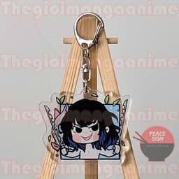 (mua 1 tặng 1) Móc khóa KIMETSU NO YAIBA ver VUÔNG Thanh Gươm Diệt Quỷ anime chibi quà tặng dễ thương Mica trong acrylic 8