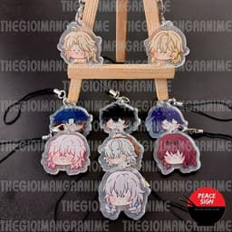 (mua 1 tặng 1) Móc dây treo điện thoại HONKAI IMPACT STAR RAIL ver FACE CHIBI hình in 2 mặt 4