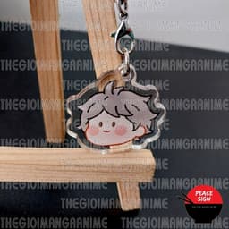 (mua 1 tặng 1) Móc dây treo điện thoại HAIKYUU! ver FACE CHIBI hình in 2 mặt 9