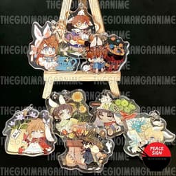 Mua 1 tặng 1 ( THỎ VÀ HOA ) Móc khóa DETECTIVE CONAN Thám Tứ Lừng Danh keyring mica acrylic in hình anime chibi xinh xắn 1
