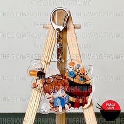 Mua 1 tặng 1 ( THỎ VÀ HOA ) Móc khóa DETECTIVE CONAN Thám Tứ Lừng Danh keyring mica acrylic in hình anime chibi xinh xắn 3