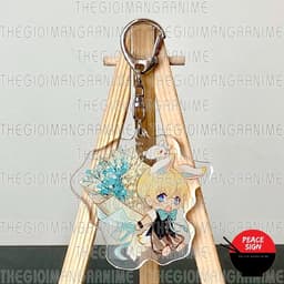 Mua 1 tặng 1 ( THỎ VÀ HOA ) Móc khóa DETECTIVE CONAN Thám Tứ Lừng Danh keyring mica acrylic in hình anime chibi xinh xắn 6