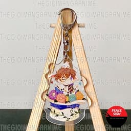 Mua 1 tặng 1 ( THỎ VÀ HOA ) Móc khóa DETECTIVE CONAN Thám Tứ Lừng Danh keyring mica acrylic in hình anime chibi xinh xắn 9