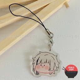 (mua 1 tặng 1) Móc dây treo điện thoại Bungou Stray Dogs ver FACE CHIBI chibi mica móc khóa anime Văn Hào Lưu Lạc 4