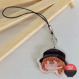 (mua 1 tặng 1) Móc dây treo điện thoại Bungou Stray Dogs ver FACE CHIBI chibi mica móc khóa anime Văn Hào Lưu Lạc 3
