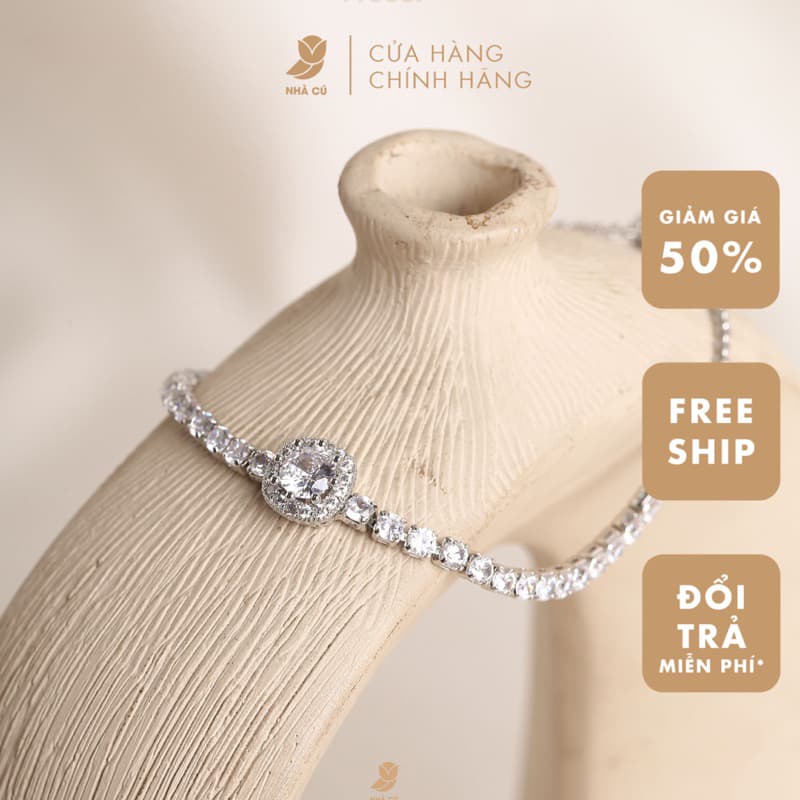 Vòng Tay Phụ Kiện NHÀ CÚ Dải Đá Màu Bạc, Màu Vàng Dây Rút Freesize Sang Trọng Nữ Tính 3367