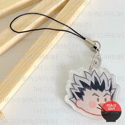 (mua 1 tặng 1) Móc dây treo điện thoại HAIKYUU! ver FACE CHIBI hình in 2 mặt 4