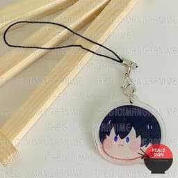 (mua 1 tặng 1) Móc dây treo điện thoại HAIKYUU! ver FACE CHIBI hình in 2 mặt 5