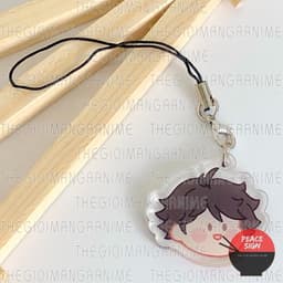 (mua 1 tặng 1) Móc dây treo điện thoại HAIKYUU! ver FACE CHIBI hình in 2 mặt 7