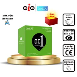 Bao cao su siêu mỏng 001 Juncai Ultrathin Touch, bcs nhiều gel bôi trơn Hộp 10c OiO VN 1