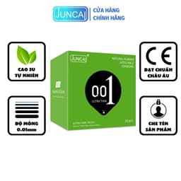 Bao cao su siêu mỏng 001 Juncai Ultrathin Touch, bcs nhiều gel bôi trơn Hộp 10c OiO VN 6
