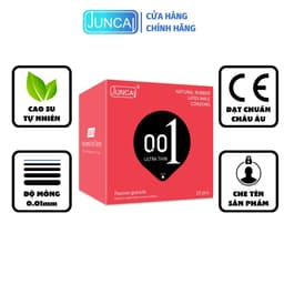 Bao cao su siêu mỏng 001 Juncai Ultrathin Touch, bcs nhiều gel bôi trơn Hộp 10c OiO VN 5