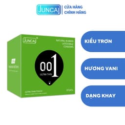 Bao cao su gân gai Juncai siêu mỏng 001, bcs nhiều gel bôi trơn Hộp 10 OiO VN 2