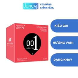 Bao cao su siêu mỏng 001 Juncai Ultrathin Touch, bcs nhiều gel bôi trơn Hộp 10c OiO VN 2