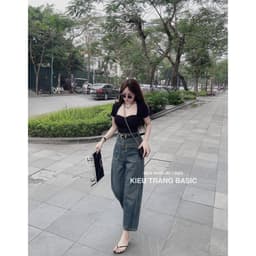 Quần jeans ống rộng dáng lỡ, quần bò xuông màu siêu hot 2023 2