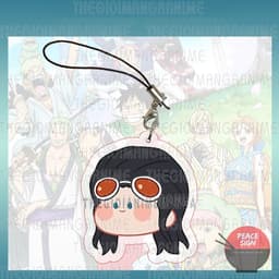 (mua 1 tặng 1) ( FACE CHIBI ) Móc dây treo điện thoại mica ONE PIECE in hình Đảo Hải Tặc hình in 2 mặt 8