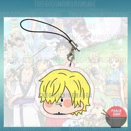(mua 1 tặng 1) ( FACE CHIBI ) Móc dây treo điện thoại mica ONE PIECE in hình Đảo Hải Tặc hình in 2 mặt 7