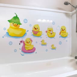 Decal dán tường gia đình vịt vàng trang trí phòng tắm 2