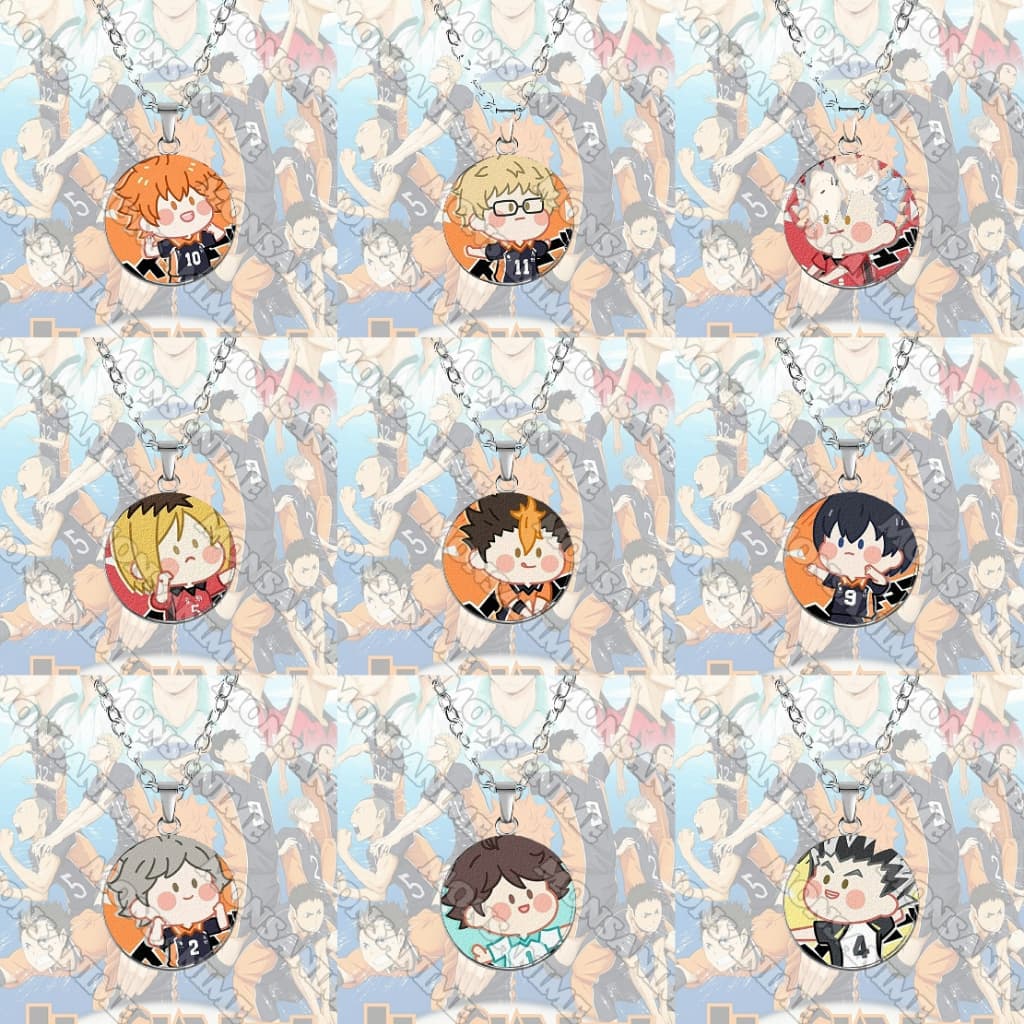 Vòng cổ in hình nhân vật HAIKYUU ver MẶT NGƠ anime chibi xinh xắn phụ kiện trang sức