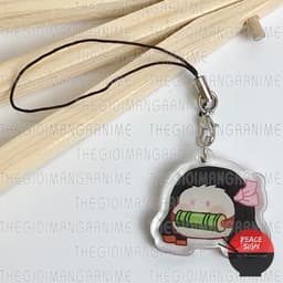 (mua 1 tặng 1) Móc dây treo điện thoại mica KIMETSU NO YAIBA ver FACE CHIBI hình in 2 mặt 5