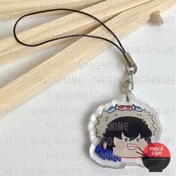 (mua 1 tặng 1) Móc dây treo điện thoại mica KIMETSU NO YAIBA ver FACE CHIBI hình in 2 mặt 4