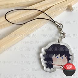 (mua 1 tặng 1) Móc dây treo điện thoại mica KIMETSU NO YAIBA ver FACE CHIBI hình in 2 mặt 7