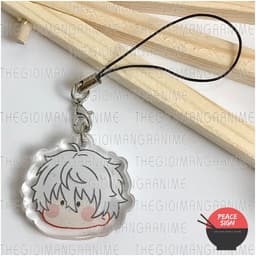 (mua 1 tặng 1) Móc dây treo điện thoại mica BLUE LOCK ver FACE CHIBI hình in 2 mặt 3